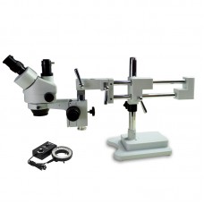 Double Dual Arm Trinocular Stereoscopic Microscope 